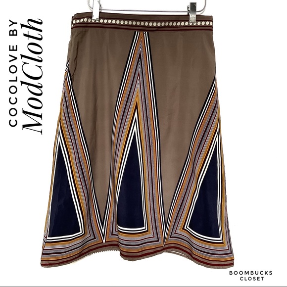 Mod Cloth Coco Love Geometrical Retro Printed Skirt - Picture 5 of 10